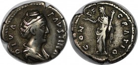 Römische Münzen, MÜNZEN DER RÖMISCHEN KAISERZEIT. Diva Faustina Senior, 141 n. Chr, AR-Denar. Silber. 3.07 g. Sehr schön