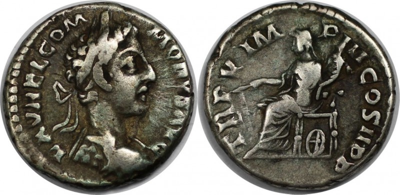 Römische Münzen, MÜNZEN DER RÖMISCHEN KAISERZEIT. Commodus 177-192 n. Chr, AR-De...