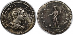 Römische Münzen, MÜNZEN DER RÖMISCHEN KAISERZEIT. Geta, 198-212 n. Chr, AR-Denar. Silber. 3.43 g. Sehr schön