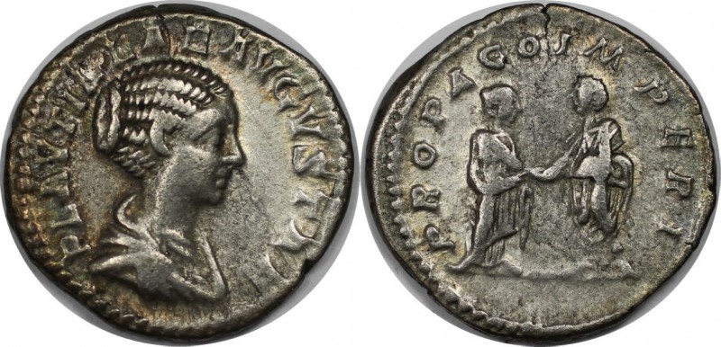 Römische Münzen, MÜNZEN DER RÖMISCHEN KAISERZEIT. Plautilla, 202-205 n. Chr, AR-...