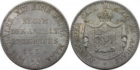 Altdeutsche Münzen und Medaillen, ANHALT - BERNBURG. Alexander Carl (1834-1863). Ausbeutetaler 1834, Silber. AKS 15. Vorzüglich