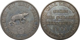 Altdeutsche Münzen und Medaillen, ANHALT - BERNBURG. Alexander Carl (1834-1863). Ausbeutetaler 1855 A, Silber. AKS 16. Vorzüglich-stempelglanz