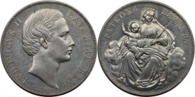 Altdeutsche Münzen und Medaillen, BAYERN / BAVARIA. Ludwig II (1864-1886). Madonnentaler o. Jahr 1865, Silber. AKS 176. Fast Stempelglanz