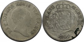 Altdeutsche Münzen und Medaillen, BAYERN. 6 Kreuzer 1809, Silber. Schön - Sehr schön