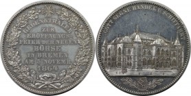 Altdeutsche Münzen und Medaillen, BREMEN - STADT. Eröffnung der neuen Börse. Gedenktaler 1864, Silber. AKS 15. Stempelglanz