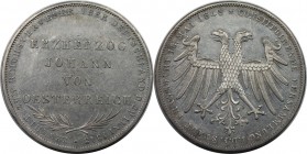 Altdeutsche Münzen und Medaillen, FRANKFURT - STADT. Erzherzog Johann. Doppelgulden 1848, Silber. AKS 39. Vorzüglich+