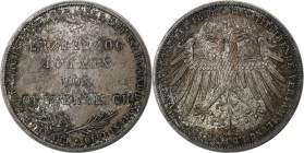 Altdeutsche Münzen und Medaillen, FRANKFURT - STADT. Erzherzog Johann von Österreich als Reichsverweser gewählt. Doppelgulden 1848, Silber. 21.21 g. D...