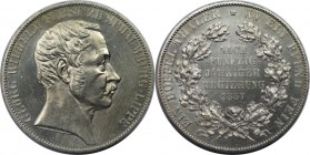 Altdeutsche Münzen und Medaillen, SCHAUMBURG - LIPPE. Georg Wilhelm (1807-1860). 50jähriges Regierungsjubiläum. Doppelter Vereinstaler 1857, Silber. 3...
