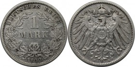 Deutsche Münzen und Medaillen ab 1871, REICHSKLEINMÜNZEN. 1 Reichsmark 1892 G, Silber. Jaeger 17. Sehr schön. Leicht berieben, kl. Kratzer.