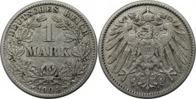 Deutsche Münzen und Medaillen ab 1871, REICHSKLEINMÜNZEN. 1 Reichsmark 1904 J, Silber. Jaeger 17. Sehr schön-vorzüglich. Kratzer.