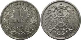 Deutsche Münzen und Medaillen ab 1871, REICHSKLEINMÜNZEN. 1 Reichsmark 1909 D, Silber. Jaeger 17. Vorzüglich-stempelglanz. Berieben.