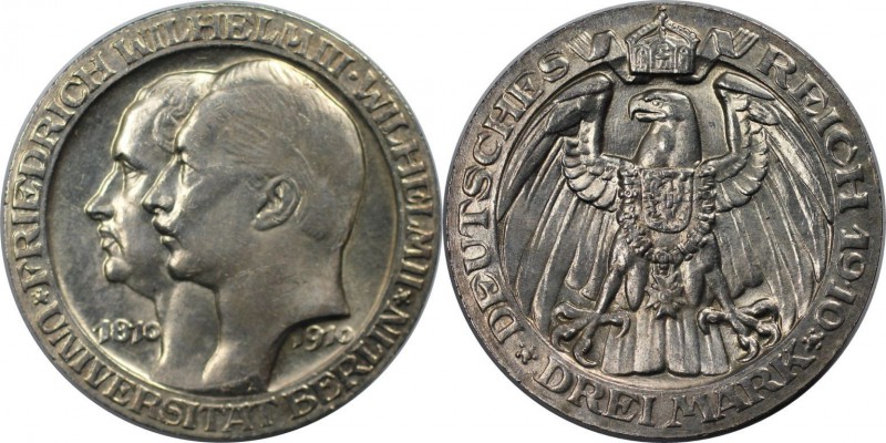 Deutsche Münzen und Medaillen ab 1871, REICHSSILBERMÜNZEN, Preußen. Wilhelm II (...