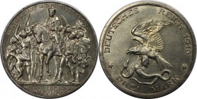 Deutsche Münzen und Medaillen ab 1871, REICHSSILBERMÜNZEN, Preußen. Wilhelm II (1888-1918). 3 Mark 1913 A, Silber. Jaeger 110. Vorzüglich