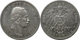 Deutsche Münzen und Medaillen ab 1871, REICHSSILBERMÜNZEN, Sachsen, Friedrich August III (1902-1918). 3 Mark 1909 E, Silber. Jaeger 135. Vorzüglich