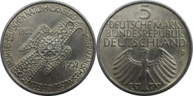 Deutsche Münzen und Medaillen ab 1945, BUNDESREPUBLIK DEUTSCHLAND. Germanisches Museum. 5 Mark 1952 D, Silber. Jaeger 388. Vorzüglich-stempelglanz