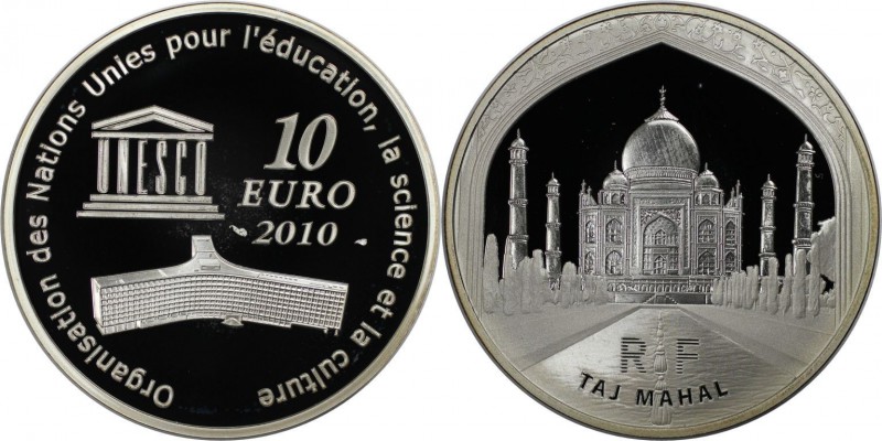 Europäische Münzen und Medaillen, Frankreich / France. Taj Mahal. 10 Euro 2010, ...