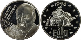 Europäische Münzen und Medaillen, Großbritannien / Vereinigtes Königreich / UK / United Kingdom. Winston Churchill, 1876-1965. Medaille "20 Euro Ecu" ...