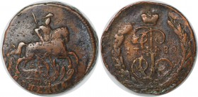 Russische Münzen und Medaillen, Katharina II (1762-1796). 1 Kopeke 1789, Kupfer. Bitkin 700. Sehr schön