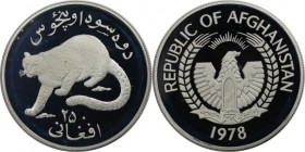 Weltmünzen und Medaillen, Afganistan. Schneeleopard. 250 Afganis 1978, Silber. 0.85 OZ. KM 978. Polierte Platte