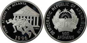 Weltmünzen und Medaillen, Afganistan. Läufer. 500 Afganis 1996, Silber. 0.64 OZ. KM 1023. Polierte Platte