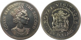 Weltmünzen und Medaillen, Antigua und Barbuda / Antigua and Barbuda. Königlicher Besuch. 10 Dollars 1985. Stempelglanz
