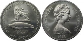 Weltmünzen und Medaillen, Ascension Insel / Ascension Island. 25. Jahrestag der Krönung. 25 Pence 1978, Silber. 0.84 OZ. KM 1a. Stempelglanz