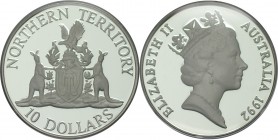 Weltmünzen und Medaillen, Australien / Australia. Elisabeth II. 10 Dollars 1992, 0,925 Silber. 0,591 OZ. 20 g. KM 188. Polierte Platte