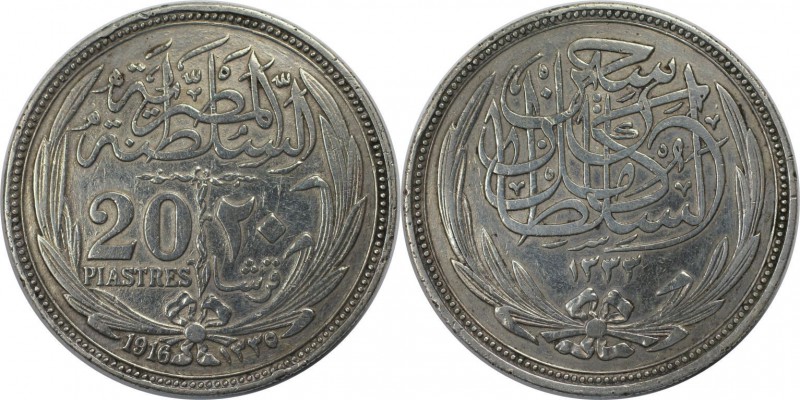 Weltmünzen und Medaillen, Ägypten / Egypt. Britisches Protektorat. Hussein Kamil...