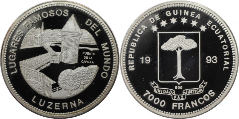 Weltmünzen und Medaillen, Äquatorial Guinea / Equatorial Guinea. Luzern. 7000 Fr...