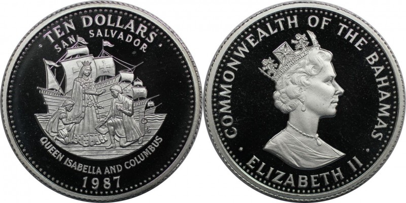 Weltmünzen und Medaillen, Bahamas. Columbus und Isabella, Seefahrt. 10 Dollars 1...