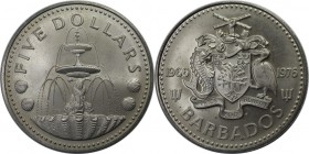 Weltmünzen und Medaillen, Barbados. 10. Jahrestag der Unabhängigkeit. 5 Dollars 1976, Kupfer-Nickel. KM 25. Stempelglanz