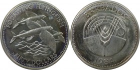 Weltmünzen und Medaillen, Barbados. Series: F.A.O. 50 Dollars 1984, Silber. 0.27 OZ. KM 42. Stempelglanz