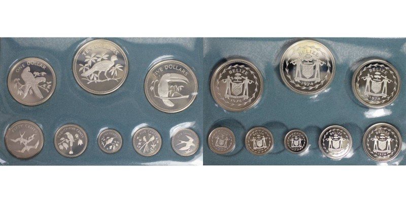 Weltmünzen und Medaillen, Belize. Proof-Set (1 Cent, 5 Cents, 10 Cents, 25 Cents...