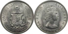 Weltmünzen und Medaillen, Bermuda. 1 Crown 1964, Silber. 0.36 OZ. KM 14. Stempelglanz