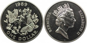 Weltmünzen und Medaillen, Bermuda. Monarchfalter. 1 Dollar 1989, Kupfer-Nickel. KM 61. Stempelglanz