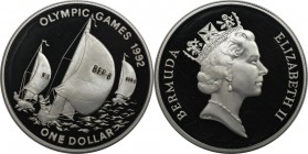 Weltmünzen und Medaillen, Bermuda. 1 Dollar 1992, Silber. 0.93 OZ. KM 85. Polierte Platte