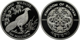 Weltmünzen und Medaillen, Bhutan. 300 Ngultrums 1994, Silber. 0.94 OZ. Polierte Platte