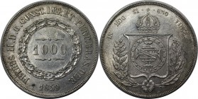 Weltmünzen und Medaillen, Brasilien / Brazil. 1000 Reis 1859, Silber. 0.38 OZ. Vorzüglich