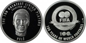 Weltmünzen und Medaillen, Brasilien / Brazil. Medaille 2004, Fussball WM 100 Jahre FIFA - Pele. Silber. 10.1 g. 30 mm. Polierte Platte