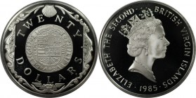 Weltmünzen und Medaillen, Britische Jungferninseln / British Virgin Islands. Versunkene Schiffs-Schätze. 20 Dollars 1985, Silber. 0.57 OZ. KM 52. Poli...