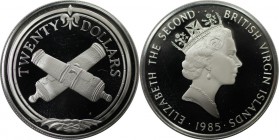 Weltmünzen und Medaillen, Britische Jungferninseln / British Virgin Islands. Versunkene Schiffsschätze. 20 Dollars 1985, Silber. 0.57 OZ. KM 48. Polie...
