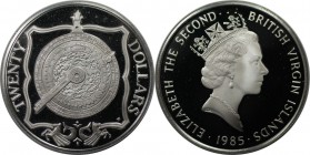 Weltmünzen und Medaillen, Britische Jungferninseln / British Virgin Islands. 20 Dollars 1985, Silber. 0.57 OZ. KM 54. Polierte Platte