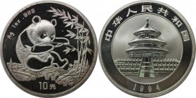 Weltmünzen und Medaillen, China. 10 Yuan 1994, China Panda. Silber. KM A623. Polierte Platte. Patina. Kl.Flecken.