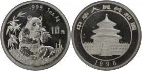 Weltmünzen und Medaillen, China. China Panda. 10 Yuan 1996, Silber. Polierte Platte, mit Kapsel