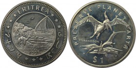 Weltmünzen und Medaillen, Eritrea. Pteranodon. 1 Dollar 1993, Kupfer-Nickel. KM 14. Stempelglanz
