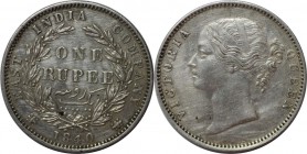 Weltmünzen und Medaillen, Indien / India. Britisch Indien. Viktoria (1837-1901). 1 Rupie 1840, Silber. KM 458. Sehr Schön-Vorzüglich