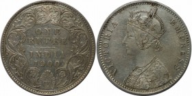 Weltmünzen und Medaillen, Indien / India. Britisch Indien. Viktoria (1837-1901). 1 Rupie 1900, Silber. KM 492. Vorzüglich-Stempelglanz