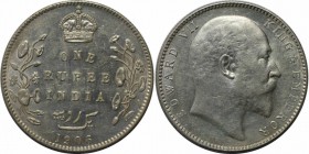 Weltmünzen und Medaillen, Indien / India. Britisch Indien. Edward VII (1901-1910). 1 Rupie 1906, Silber. KM 508. Stempelglanz
