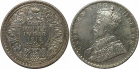 Weltmünzen und Medaillen, Indien / India. British Indien. George V (1910-1936). 1 Rupie 1912, Silber. KM 524. Vorzüglich-Stempelglanz