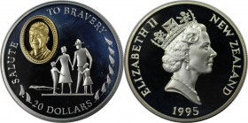 Weltmünzen und Medaillen, Neuseeland / New Zealand. "Salute to Bravery". 20 Dollars 1995, Silber. 0.93 OZ. KM 100. Polierte Platte